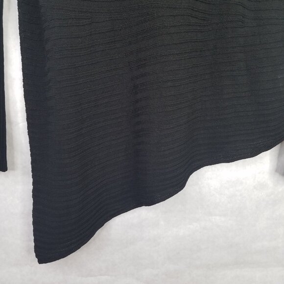 Eileen Fisher Tunic Women's L Asymmetrical Hem Variegated Tencel Rib Knit Sheer - Picture 3 of 12